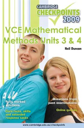 Duncan |  Cambridge Checkpoints VCE Mathematical Methods Units 3 and 4 2009 | Buch |  Sack Fachmedien