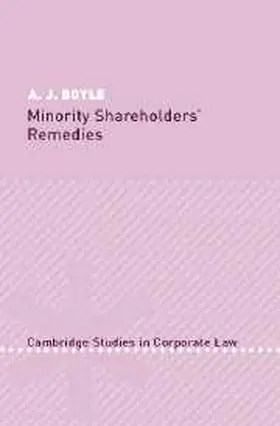 Boyle |  Minority Shareholders' Remedies | Buch |  Sack Fachmedien