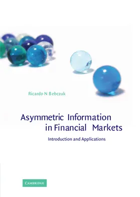 Bebczuk |  Asymmetric Information in Financial Markets | Buch |  Sack Fachmedien