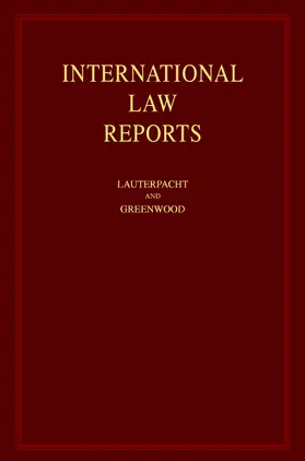Lauterpacht / Greenwood / Oppenheimer |  International Law Reports | Buch |  Sack Fachmedien
