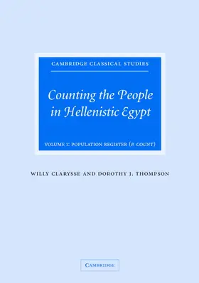 Clarysse / Thompson |  Counting the People in Hellenistic Egypt | Buch |  Sack Fachmedien