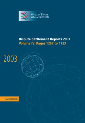  Dispute Settlement Reports 2003 | Buch |  Sack Fachmedien