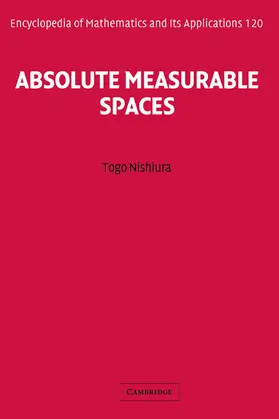 Nishiura |  Absolute Measurable Spaces | Buch |  Sack Fachmedien