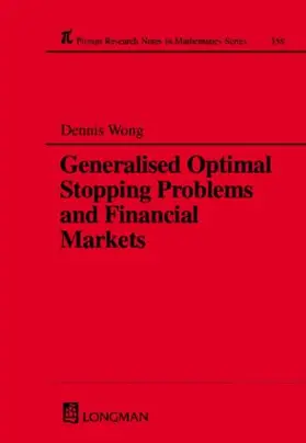 Wong |  Generalized Optimal Stopping Problems and Financial Markets | Buch |  Sack Fachmedien