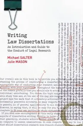 Salter / Mason |  Writing Law Dissertations | Buch |  Sack Fachmedien