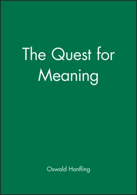 Hanfling |  The Quest for Meaning | Buch |  Sack Fachmedien
