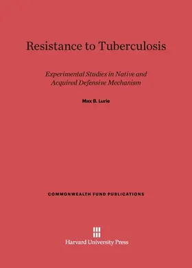 Lurie |  Resistance to Tuberculosis | Buch |  Sack Fachmedien