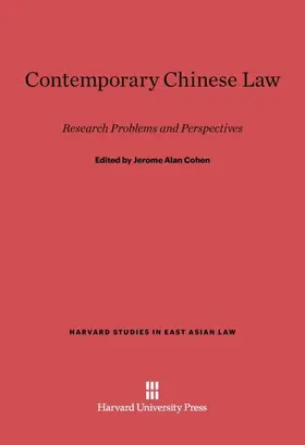 Cohen |  Contemporary Chinese Law | Buch |  Sack Fachmedien