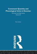 Lehiste |  Consonant Quantity and Phonological Units in Estonian | Buch |  Sack Fachmedien