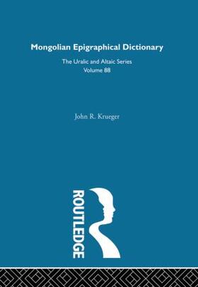 Krueger | Mongolian Epigraphical Dictionary in Reverse Listing | Buch | 978-0-7007-0888-8 | sack.de
