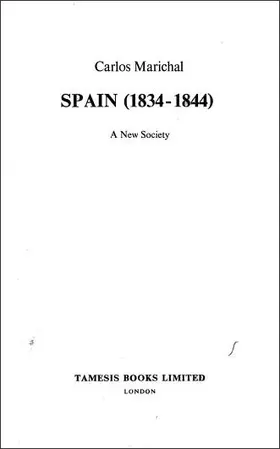 Marichal |  Spain (1834-1844). A New Society | Buch |  Sack Fachmedien