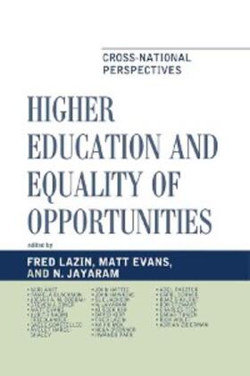 Lazin / Jayaram / Evans |  Higher Education and Equality of Opportunity | eBook | Sack Fachmedien