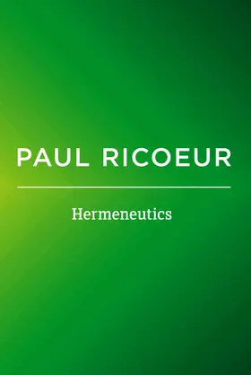Ricoeur |  Hermeneutics | Buch |  Sack Fachmedien