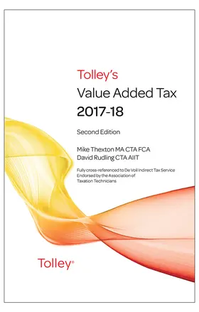 Hemmingsley | Tolley's Value Added Tax 2017-2018 (Second edition only) | Buch | 978-0-7545-5401-1 | www.sack.de
