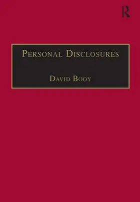 Booy / Prescott / Travitsky | Personal Disclosures | Buch | 978-0-7546-0121-0 | www.sack.de