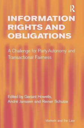 Janssen / Howells | Information Rights and Obligations | Buch | 978-0-7546-2432-5 | sack.de