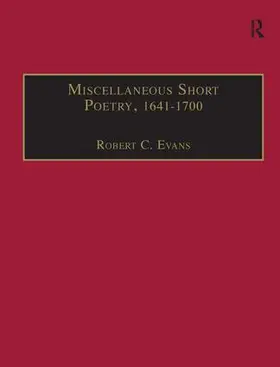 Evans | Miscellaneous Short Poetry, 1641-1700 | Buch | 978-0-7546-3100-2 | www.sack.de