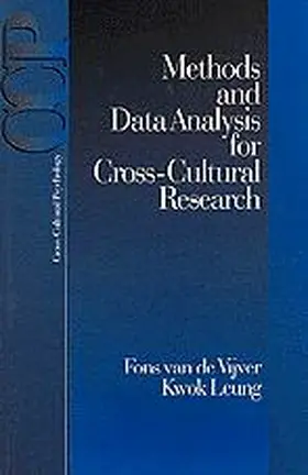 van de Vijver / Leung |  Methods and Data Analysis for Cross-Cultural Research | Buch |  Sack Fachmedien