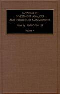 Lee |  Advances in Investment Analysis and Portfolio Management | Buch |  Sack Fachmedien