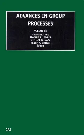 Lawler / Thye |  Advances in Group Processes | Buch |  Sack Fachmedien