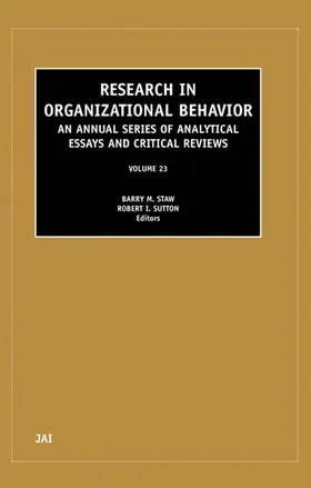 Staw |  Research in Organizational Behavior | Buch |  Sack Fachmedien
