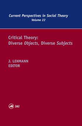 Lehmann | Critical Theory | Buch | 978-0-7623-0963-4 | sack.de