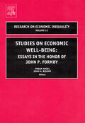 Amiel / Bishop |  Studies on Economic Well Being | Buch |  Sack Fachmedien