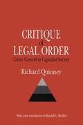 Quinney / Shelden |  Critique of Legal Order | Buch |  Sack Fachmedien