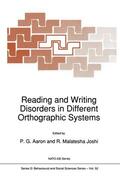 Joshi / Aaron |  Reading and Writing Disorders in Different Orthographic Systems | Buch |  Sack Fachmedien