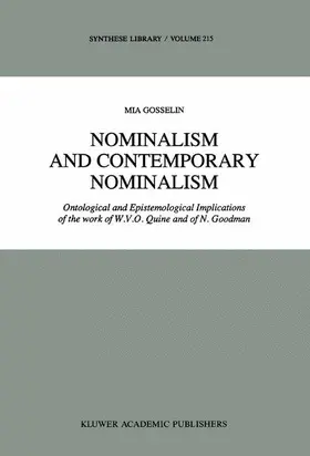 Gosselin |  Nominalism and Contemporary Nominalism | Buch |  Sack Fachmedien