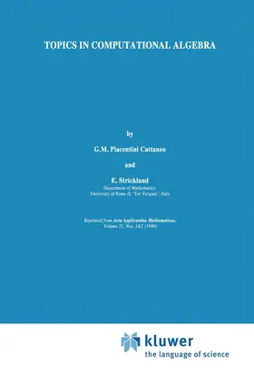 Strickland / Piacentini Cattaneo |  Topics in Computational Algebra | Buch |  Sack Fachmedien