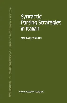 de Vincenzi |  Syntactic Parsing Strategies in Italian | Buch |  Sack Fachmedien