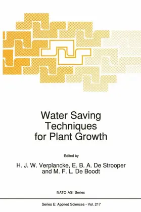 Verplancke / de Strooper / Boodt |  Water Saving Techniques for Plant Growth | Buch |  Sack Fachmedien