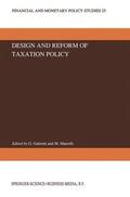 Marrelli / Galeotti |  Design and Reform of Taxation Policy | Buch |  Sack Fachmedien