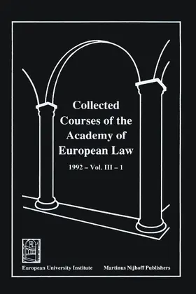  Collected Courses of the Academy of European Law 1992 Vol. III - 1 | Buch |  Sack Fachmedien