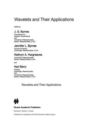 Byrnes / Berry / Hargreaves |  Wavelets and Their Applications | Buch |  Sack Fachmedien