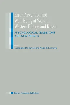 Leonova / de Keyser |  Error Prevention and Well-Being at Work in Western Europe and Russia | Buch |  Sack Fachmedien
