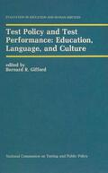 Gifford |  Test Policy and Test Performance: Education, Language, and Culture | Buch |  Sack Fachmedien