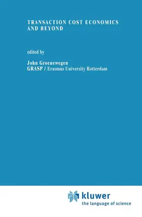 Groenewegen |  Transaction Cost Economics and Beyond | Buch |  Sack Fachmedien