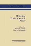 McDonald / Martin |  Modeling Environmental Policy | Buch |  Sack Fachmedien