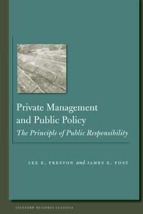 Post / Preston | Private Management and Public Policy | E-Book | sack.de