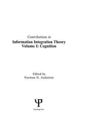 Anderson | Contributions To Information Integration Theory | Buch | 978-0-8058-0836-0 | www.sack.de