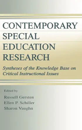 Gersten / Schiller / Vaughn |  Contemporary Special Education Research | Buch |  Sack Fachmedien