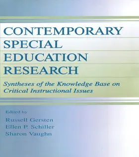 Gersten / Schiller / Vaughn |  Contemporary Special Education Research | Buch |  Sack Fachmedien