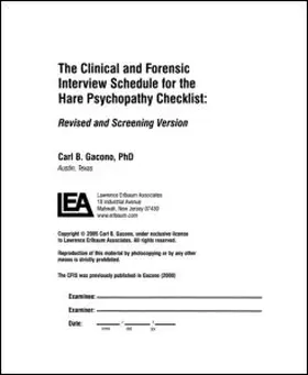 Gacono |  A Clinical and Forensic Interview Schedule for the Hare Psychopathy Checklist | Buch |  Sack Fachmedien