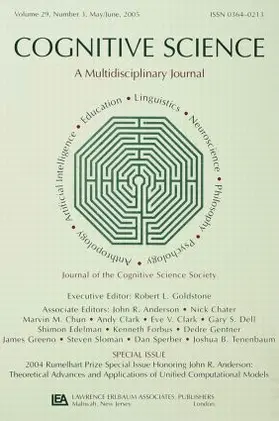 Goldstone |  2004 Rumelhart Prize Special Issue Honoring John R. Anderson | Buch |  Sack Fachmedien