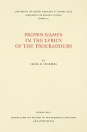 Chambers |  Proper Names in the Lyrics of the Troubadours | Buch |  Sack Fachmedien