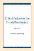 Weinberg |  Critical Prefaces of the French Renaissance | Buch |  Sack Fachmedien