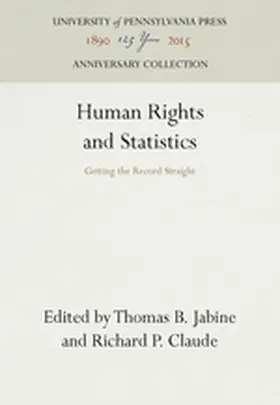Jabine / Claude |  Human Rights and Statistics | Buch |  Sack Fachmedien