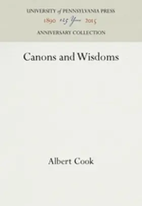 Cook |  Canons and Wisdoms | Buch |  Sack Fachmedien